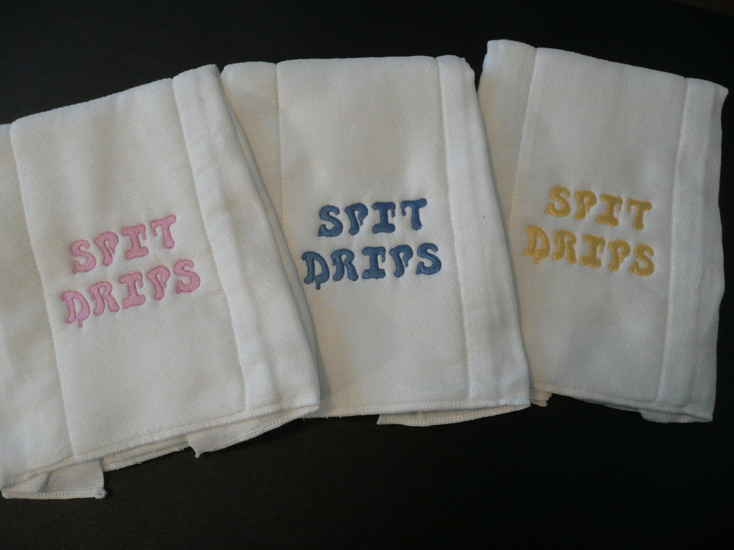 Embroidered Baby Burp Cloths with Saying of Your Choice