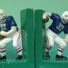 Vintage Football Bookends, Football Player Book Ends, NY Patriots Colors, Vintage Boys Room