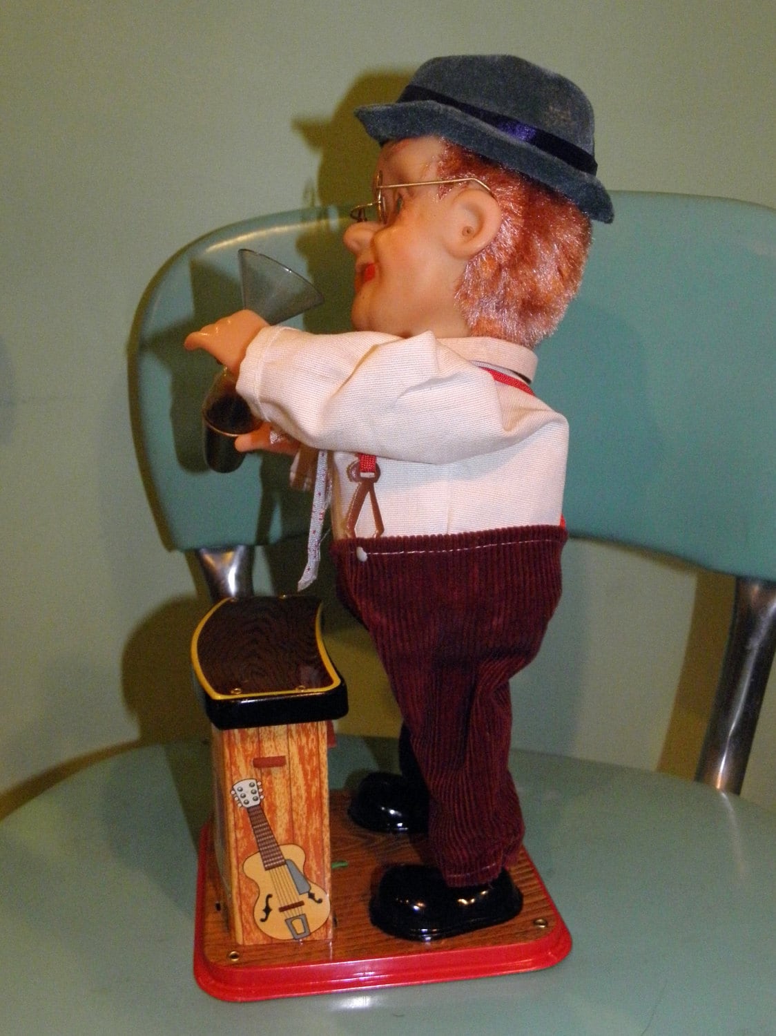 Vintage Charley Weaver Bartender Toy Mechanical Charlie