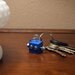 Blue Robot Key Chain, Functional Art
