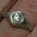 Antique Engagement Ring: Old Mine Cut Diamond, Platinum Filigree