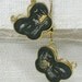 Vintage Butterfly Earrings: Amita Japan Damascene Shakudo