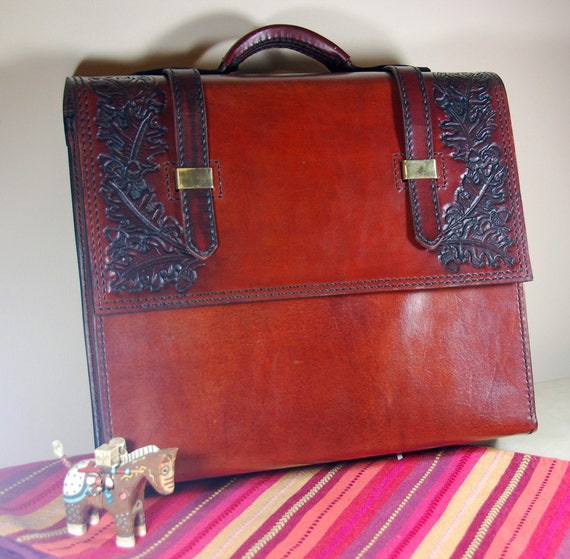 custom western leather briefcase