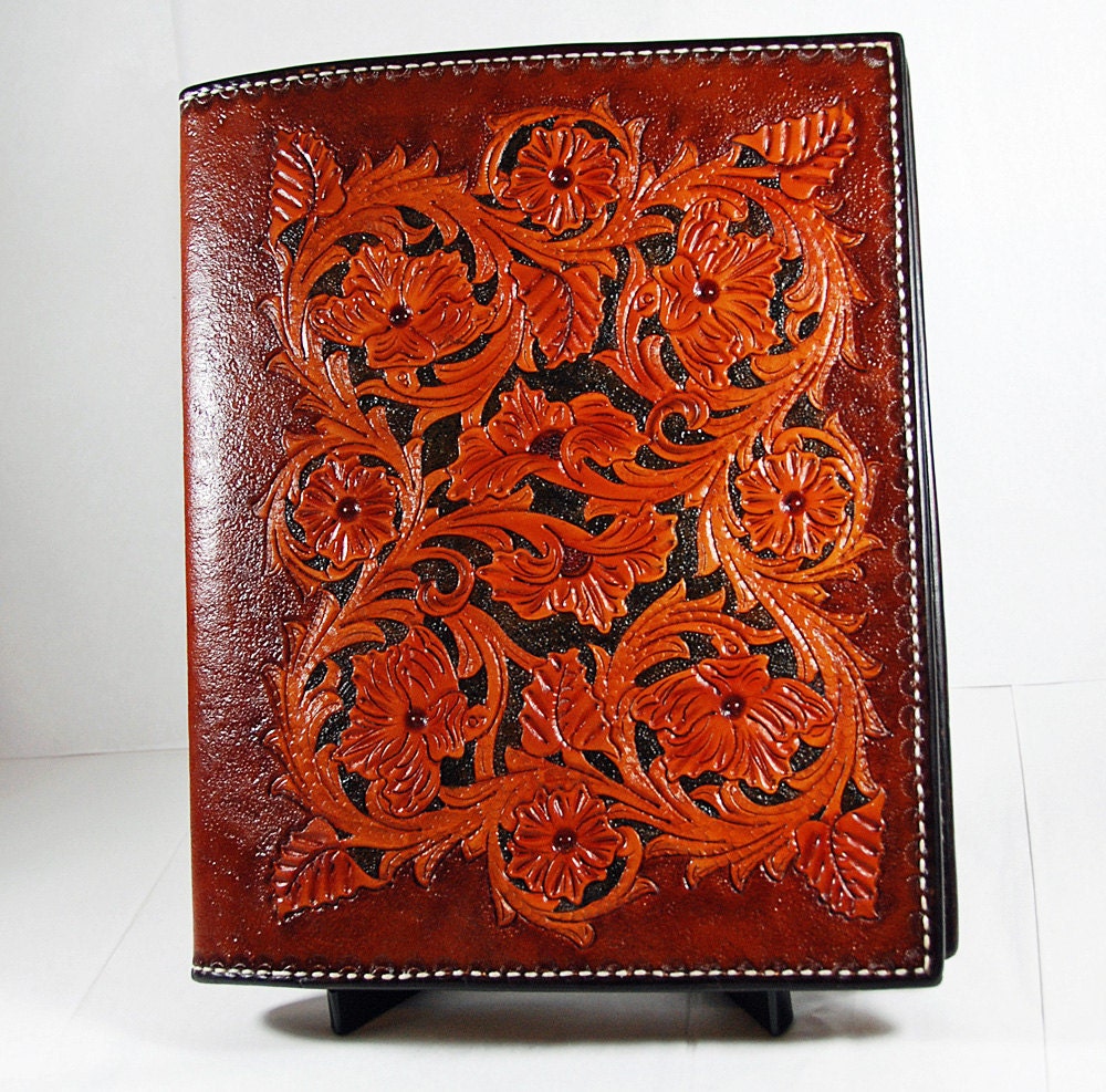 Large Hand Tooled Leather Portfolio