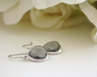 Dangle Earrings, Gray Earrings, Bridesmaids Jewelry, Gray Wedding, Birthday Gift, Bridesmaid Earrings, best friend gift, birthday gift