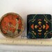 Hudnut Three Flowers Powder & Colorful Art Deco Rouge Compact / Vintage Teensy Tiny / SMALL Collectible