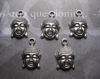 25 Buddha Charms in Silver Tone - C468 BULK