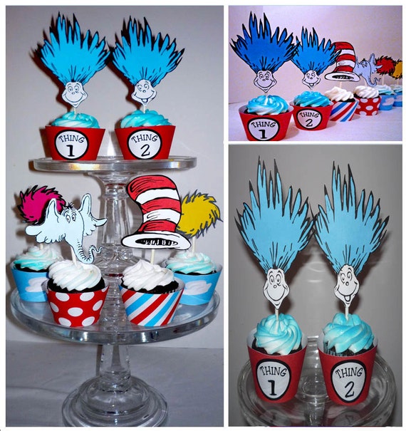 Dr. Seuss Printable Party Cupcake Toppers and Wrappers