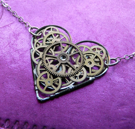 Clockwork Heart Necklace Tin Man's Ticker