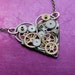 Clockwork Heart Necklace "Tiny Love" Elegant Industrial Heart Steampunk Necklace Mechanical Love Choker Sculpture by A Mechanical Mind
