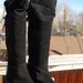 Vtg. Suede - Leather Womens TALL back lace up boots size 7 1/2 to 8