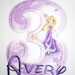 Design your own Letter or Number Princess Rapunzel character applique t-shirt - Personalized free
