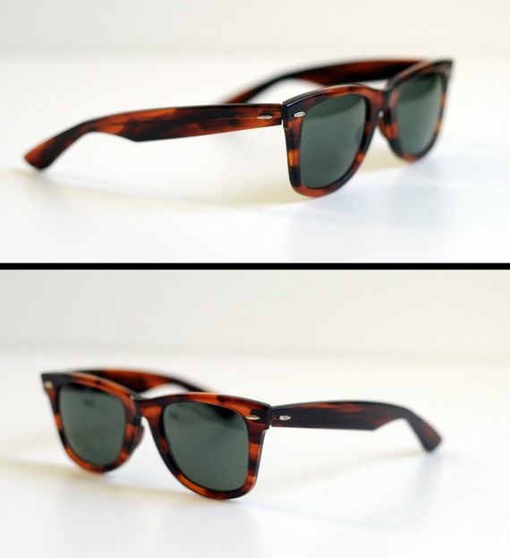 50s 60s Ray Ban Wayfarer Sunglasses Brown Tortoise Shell