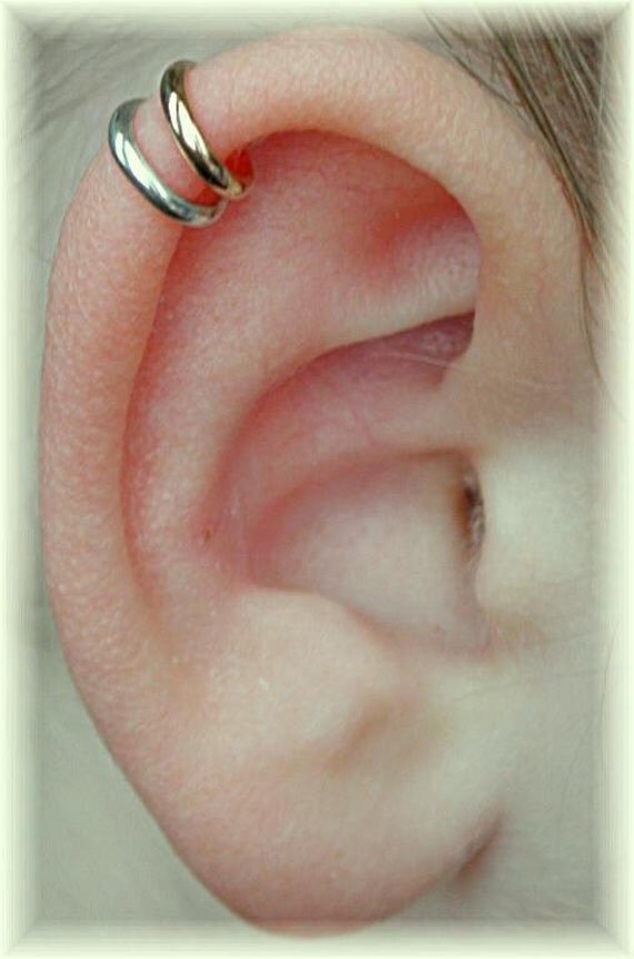 PIERCED Double Wrap Cartilage Ear Cuff Mixed Metal