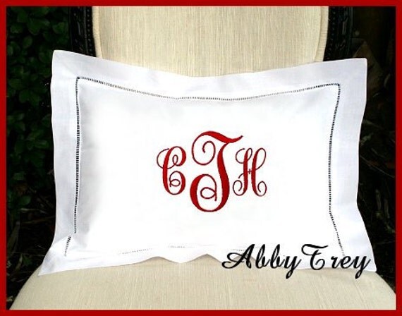 Items similar to Monogrammed Pillow Fancy Script 11 X 15 Rectangle ...