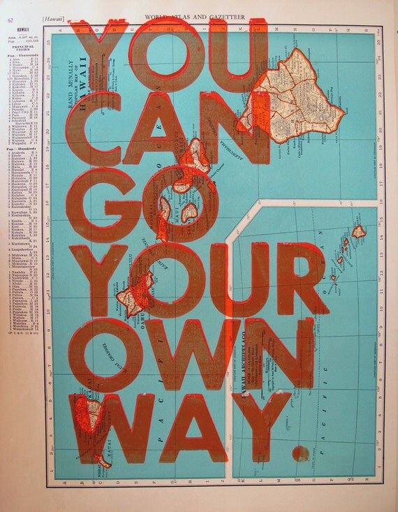 Hawaii / You Can Go Your Own Way by anicenestpress on Etsy