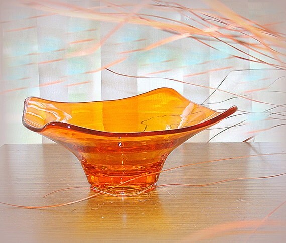 Orange Vases And Bowls vintage orange glass bowl glass dish free form design Orange Vases And Bowls vintage orange glass bowl glass dish free form design