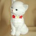 Vintage White Cat Figurine, Expressive, Ceramic, Nippon Yoko Boeki
