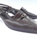 Vintage Brown Shoes Italian Leather Shoes Brown Ladies Shoes Kitten Heels Womens Shoe Size 7.5 Brown Sling Back Shoes Silver Buckle Design