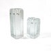 Pair Blenko Candleholders - Modern Ice Cube Design - with label