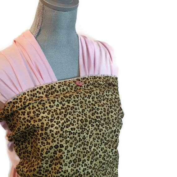 Cheetah or Leopard Print Baby Sling Wrap Carrier Pink Stretchy