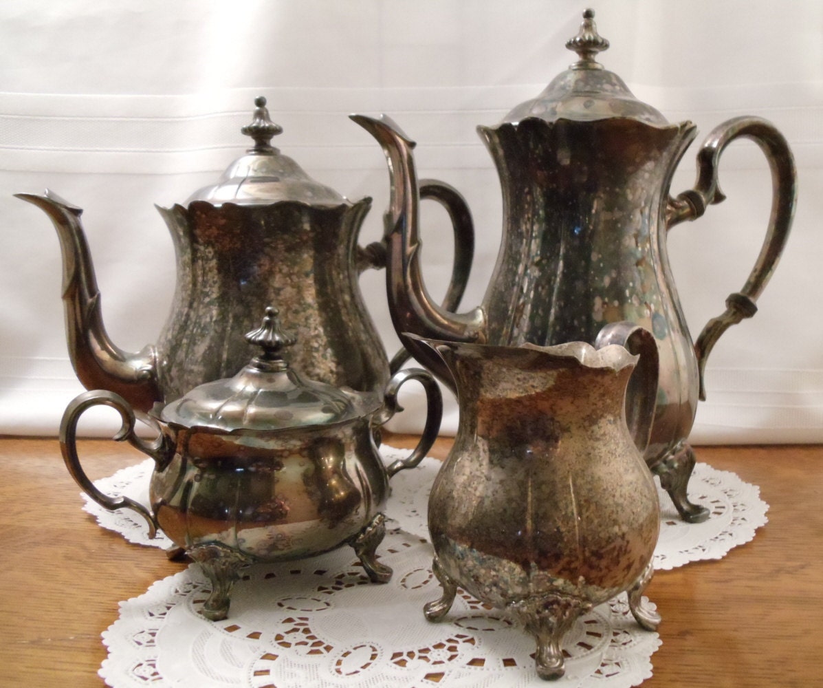 Vintage Newport Gorham 4 pc Silverplate Tea and Coffee Set