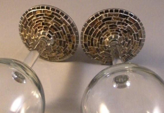 Items similar to Mosaic Wine Glasses “AVAILABLE” on Etsy