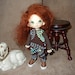Brown Floral Long Sleeved Top and Pants set for PukiFee / Lati Yellow / 16cm doll