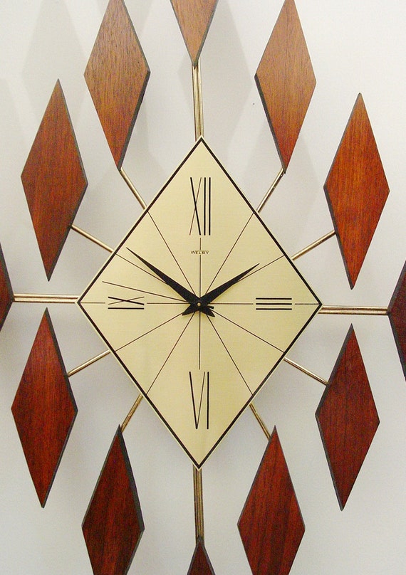 Welby Wall Clock Mid Century Modern Starburst by ClubModerne