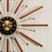 Starburst Wall Clock, Mid-Century Modern Sun Burst design.