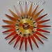 Vintage Mid Century Starburst Clock by Seth Thomas. Mid Century Modern Sunburst Design, 1960s Brass Teak Wall Clock - Ships FREE in USA