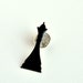 Chess Queen Piece - Sterling Silver Chess Piece Pin / Black Queen (enameled)