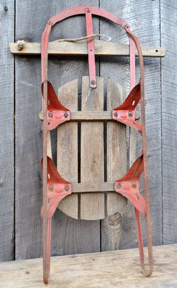 Snow Sled Runner Sled Sears Vintage by RelicsAndRhinestones