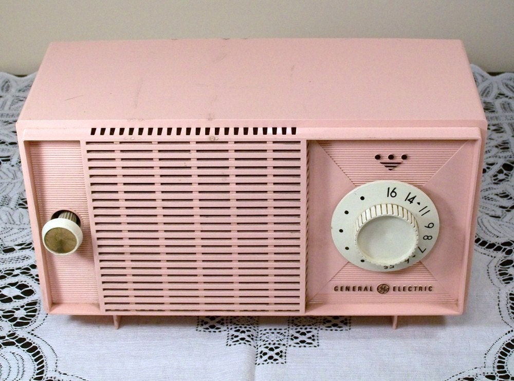 Vintage Pink Radio General Electric 1950's Display Repair