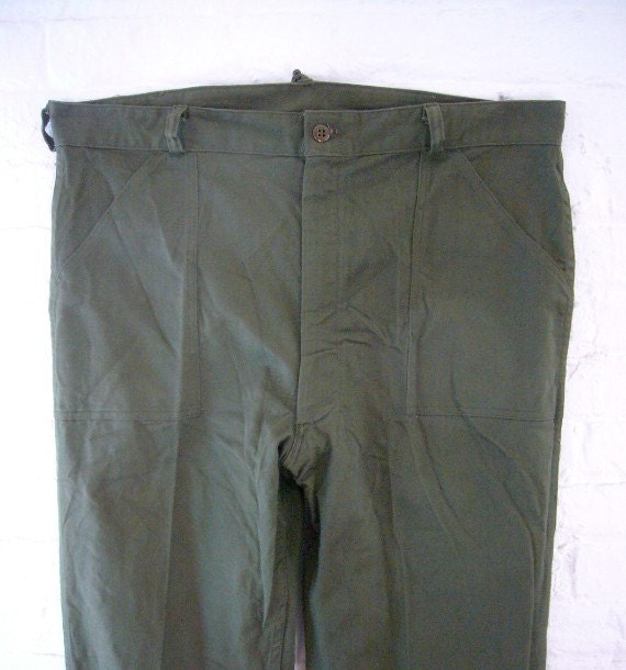 Army Fatigues 40s 50s Vintage Cargo Pants WW II Military Size