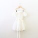 Vintage polka dot white little girl's flower girl dress
