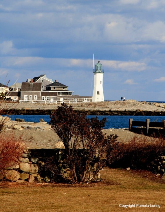 Scituate Lighthouse from Third Cliff Scituate Massachusetts