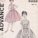 Teen Rockabilly Sew Easy Dress Pattern Size 14 Bust 33 1950s Advance 9225