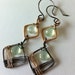 Twins - Two-tone gold-filled and silver wirewrapped earrings with soft green prehnite beads