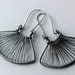 Reserved for S. Very fun fan-shaped silver earrings in silver