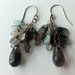 Labradorite cluster drop earrings with silver