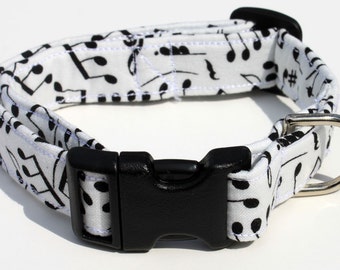 Music Notes Dog Collar Size XS, S, M, L Musical
