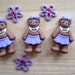 Purple Teddy Bears Craft Novelty Embellishment Buttons
