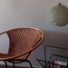 Mid Century Light Spun Spaghetti Fiberglass Hanging Lamp Vintage 1950's