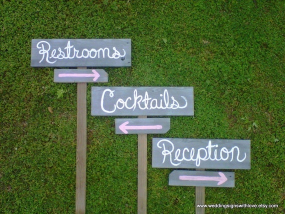 Sign Outdoor Sign signs Decorations restroom Wedding Rustic Restroom  rustic Signs Wedding