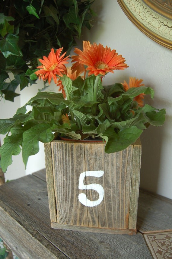 Items similar to Rustic Table Numbers Table Boxes Reclaimed Wood Center Piece Reception