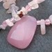 Sweet pink stones necklace, pink jade pendant, semi-precious stone chips, glass, trendy