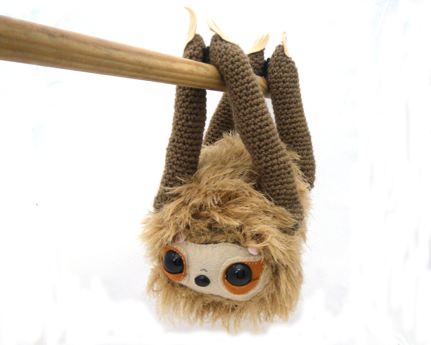 sloth plush amigurumi stuffed jungle animal hanging velcro