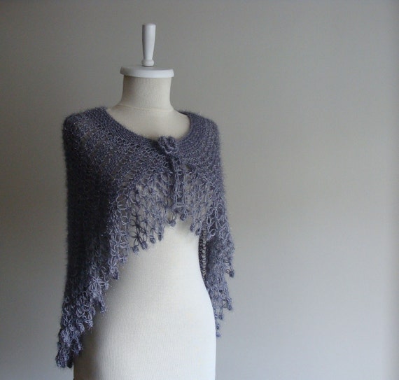 Items similar to Grey Shiny Romantic Shawl on Etsy