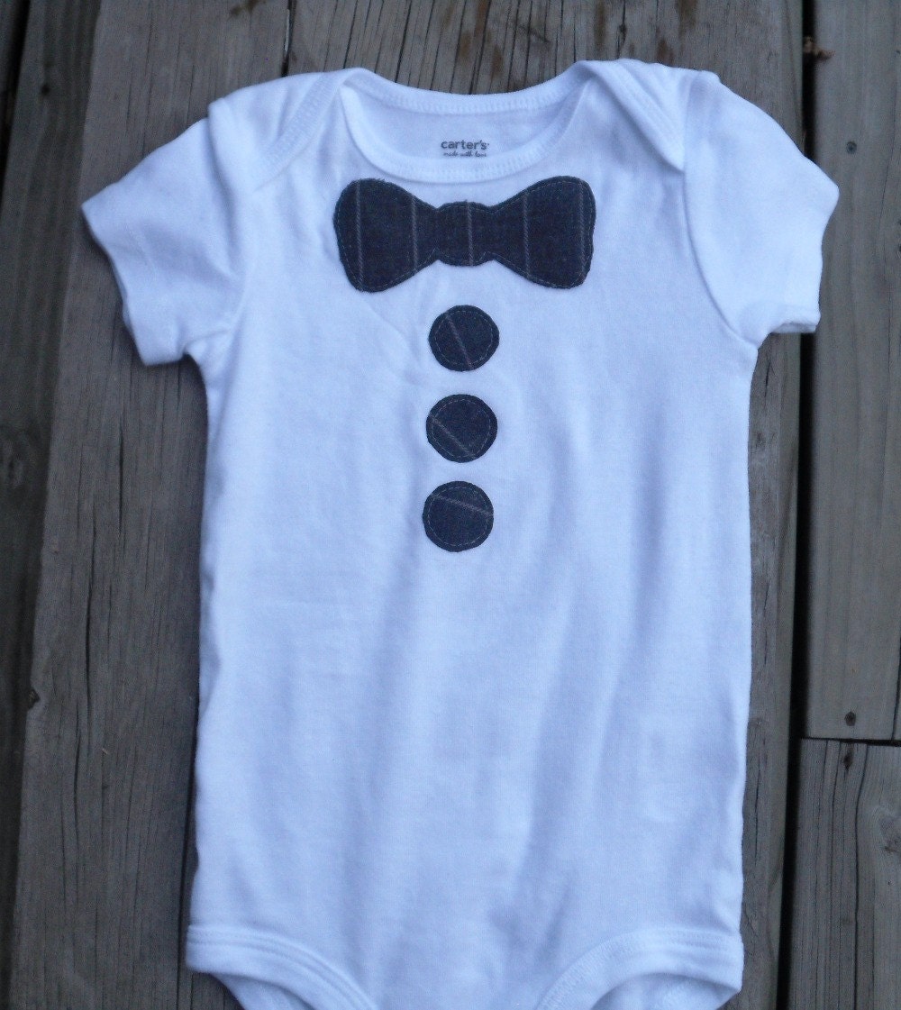 Bow Tie Onesie Menswear Pattern